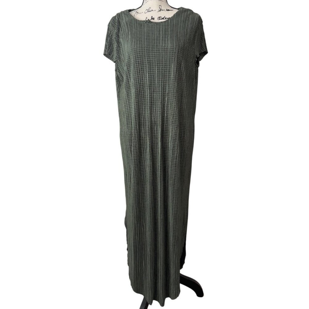 Sabina Musayev Anthropologie Womens XS Maxi Dress Moss Green Textured Crinkle